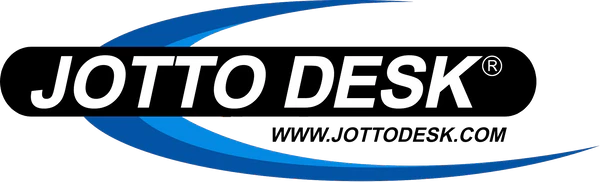 Logo with stylized blue swoosh and bold text on black background.